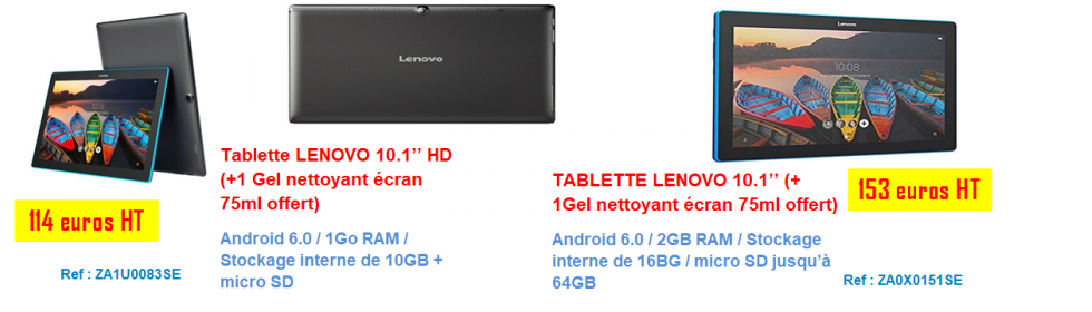 pub tablettes LENOVO juillet 2019